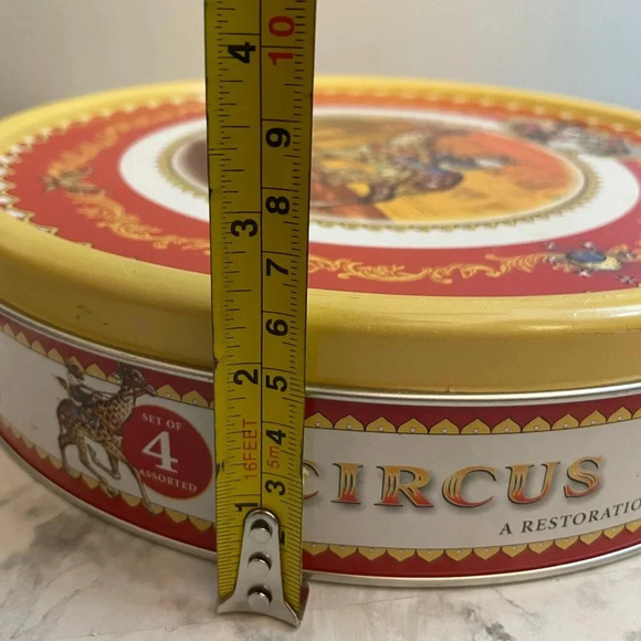 Restoration Hardware 10” Retro Metal Circus Theme Plates With Container and Lid - Picture 7 of 11